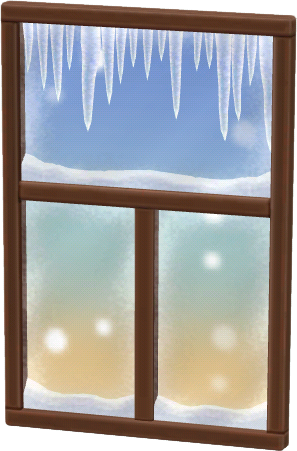 브라운 눈 내리는 창문