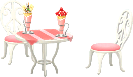 sillas y mesa de crepería