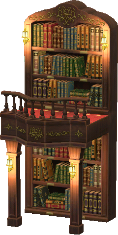two-story bookshelves
