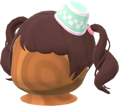 fountain-hat pigtails