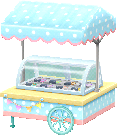 carrito de helados azul