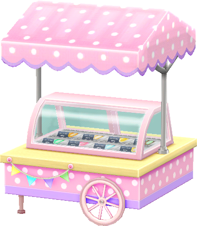 carrito de helados rosa