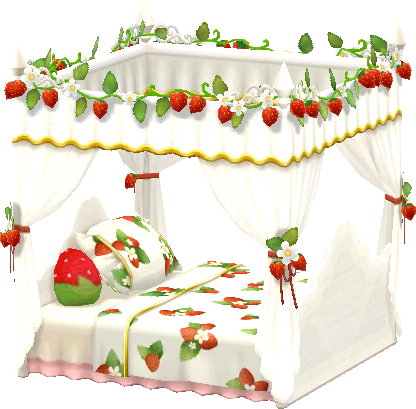 letto baldacchino fragole