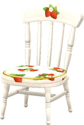 chaise blanche à fraises