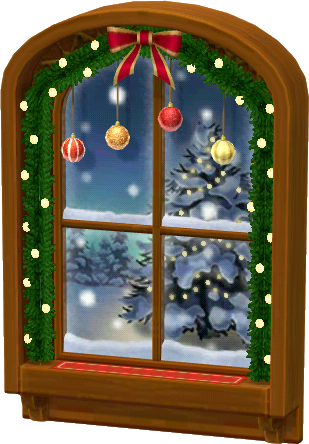 聖誕窗戶‧棕色