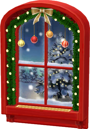 red festive window