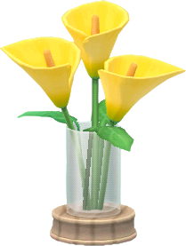 vase d'arums jaunes