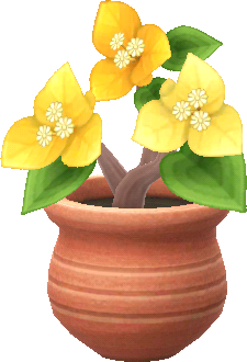 pot fleurs papier jaune