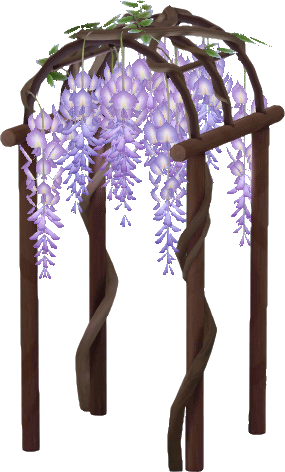arco con glicinias lilas