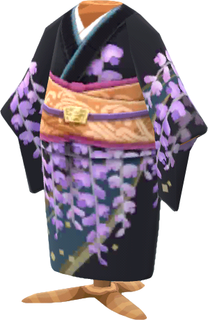 wisteria-pattern kimono