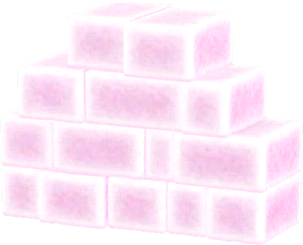 blocs de glace roses