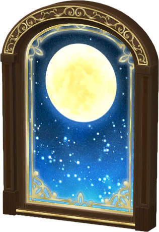 ventana con luna llena