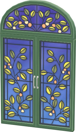 green glass plant window