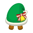 綠色附鈴鐺聖誕帽