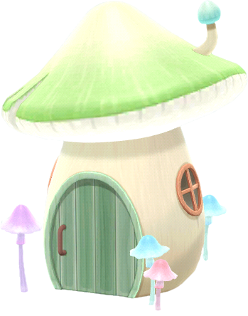 초록색 빛나는 버섯 집