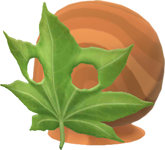 maschera foglia verde