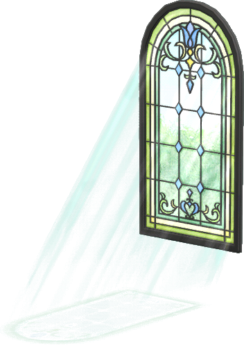 Grünglas-Bogenfenster