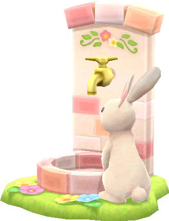 fontaine avec lapin