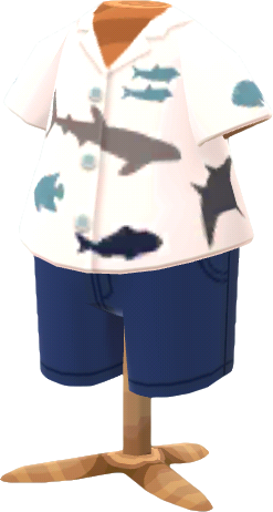 물고기무늬 셔츠 코디