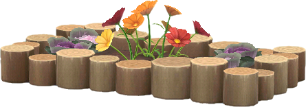 Holz-Blumenbeet