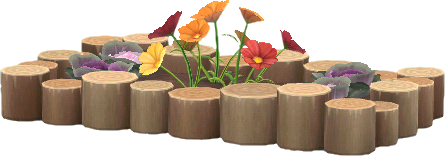 log flower bed