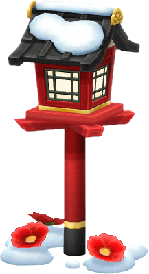 山茶花神社燈籠