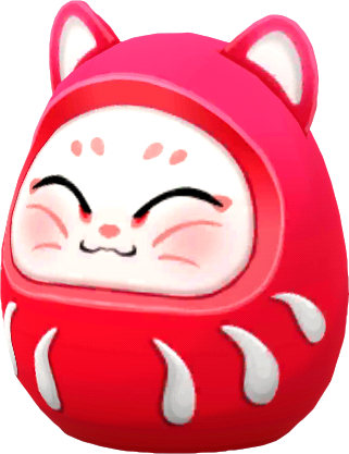 daruma de gato rojo