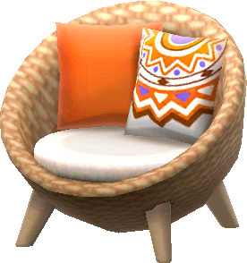 sillón mimbre naranja