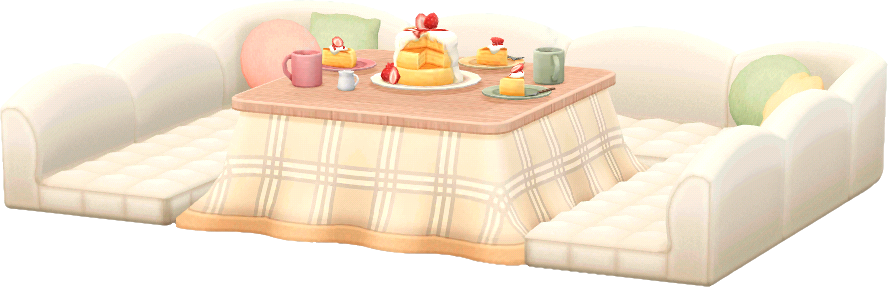 kotatsu con pasteles