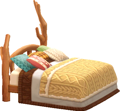 따뜻한 통나무집 침대