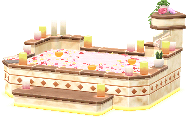 luxurious rose-petal bath