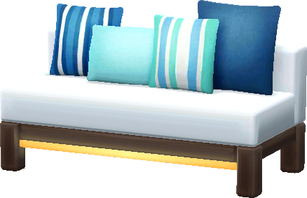 sofá con cojines azules