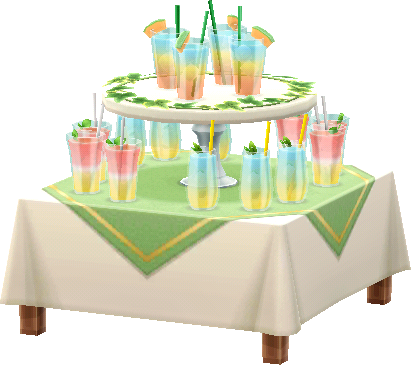 멜론 음료 테이블
