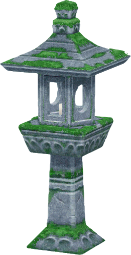 mossy stone lantern