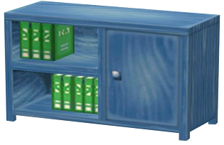 blue bookcase