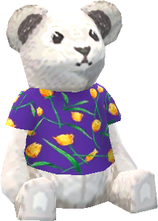꽃무늬 티셔츠 하얀 곰인형