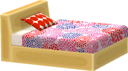 국화무늬 침대
