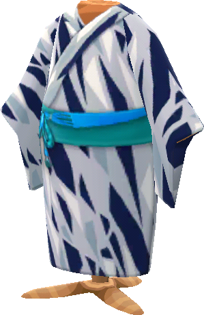 yukata à losanges gris