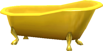 gold claw-foot tub