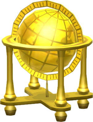 globe terrestre en or