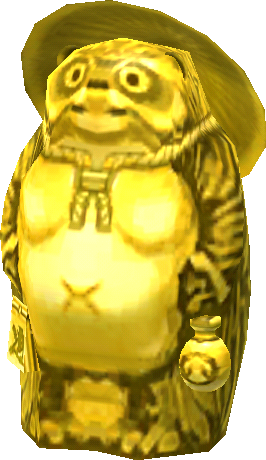statue de tanuki dorée
