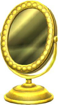 miroir de table en or