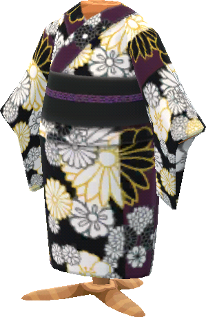 金襴緞子花紋浴衣