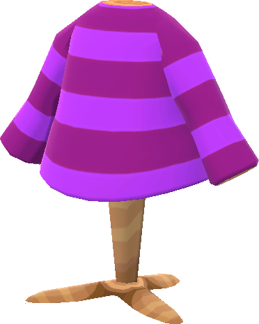 紫色粗橫紋衣服L