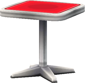 은 테두리 빨간 테이블