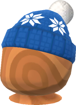 blue pom-pom hat