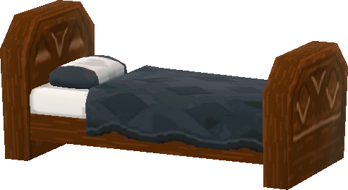 검고 평범한 침대