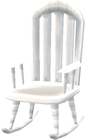sedia dondolo bianca