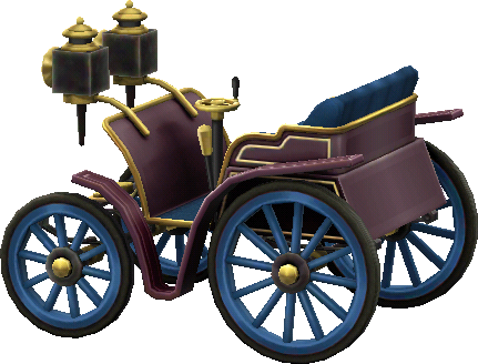 carrozza d'epoca blu