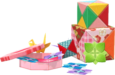 set d'origamis colorés